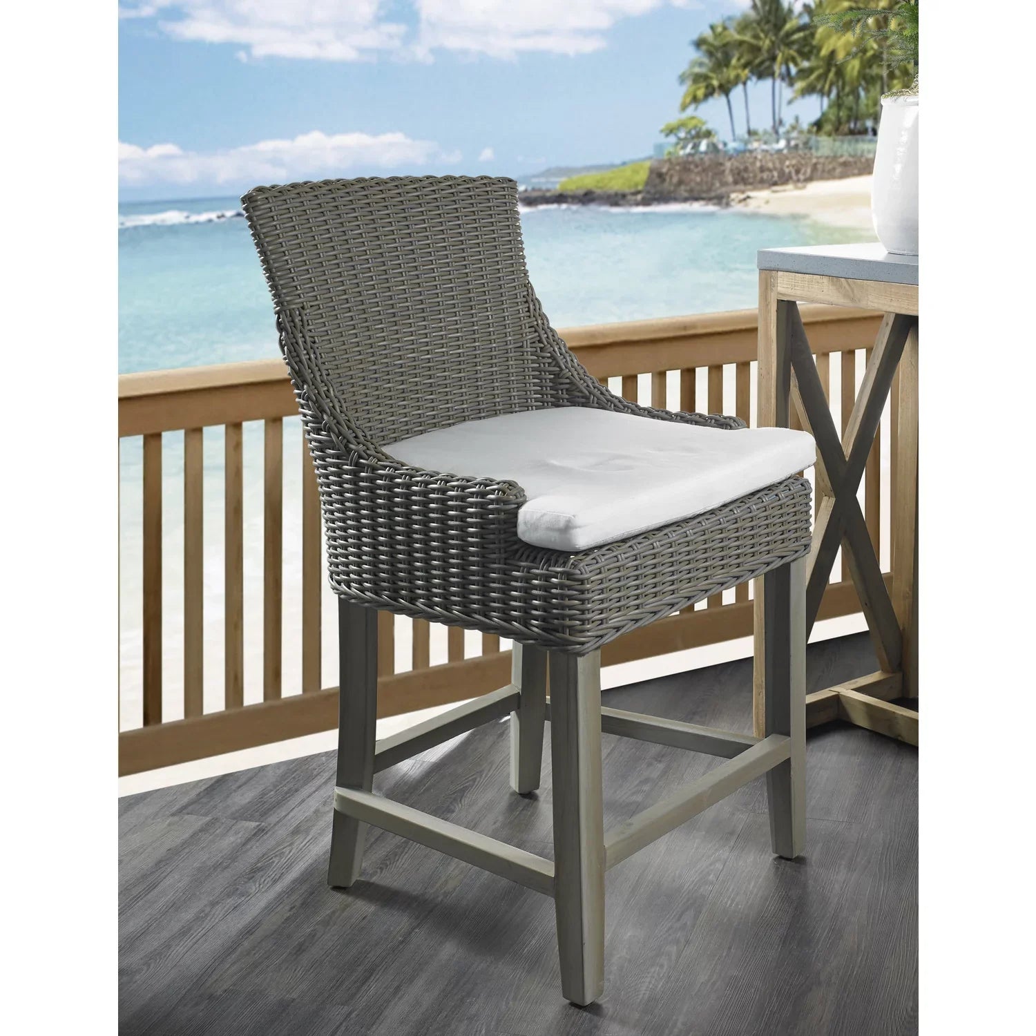 Padma's Plantation Outdoor Alfresco Counter Stool - Outdoor Kubu