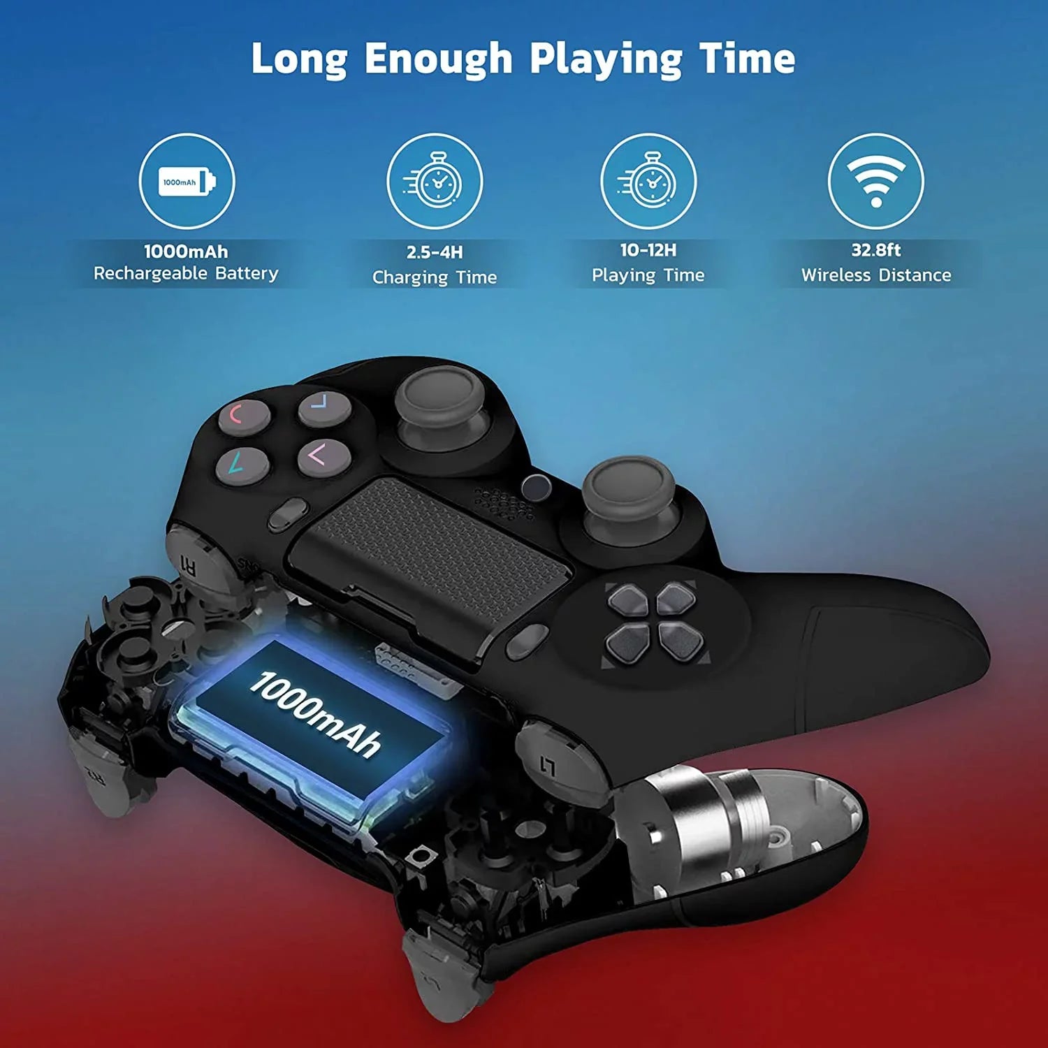 PRO Wireless GamePad Suitable with Samsung Galaxy A72 4G/5G/A32 5G/A52 5G Controller Plus 1;000 Battery/Built-In Speaker/Gyro/Remote BlueTooth Slim (Black)