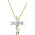 14K Yellow 1/4 CTW Natural Diamond Cross 18" Necklace R42309:60028:P