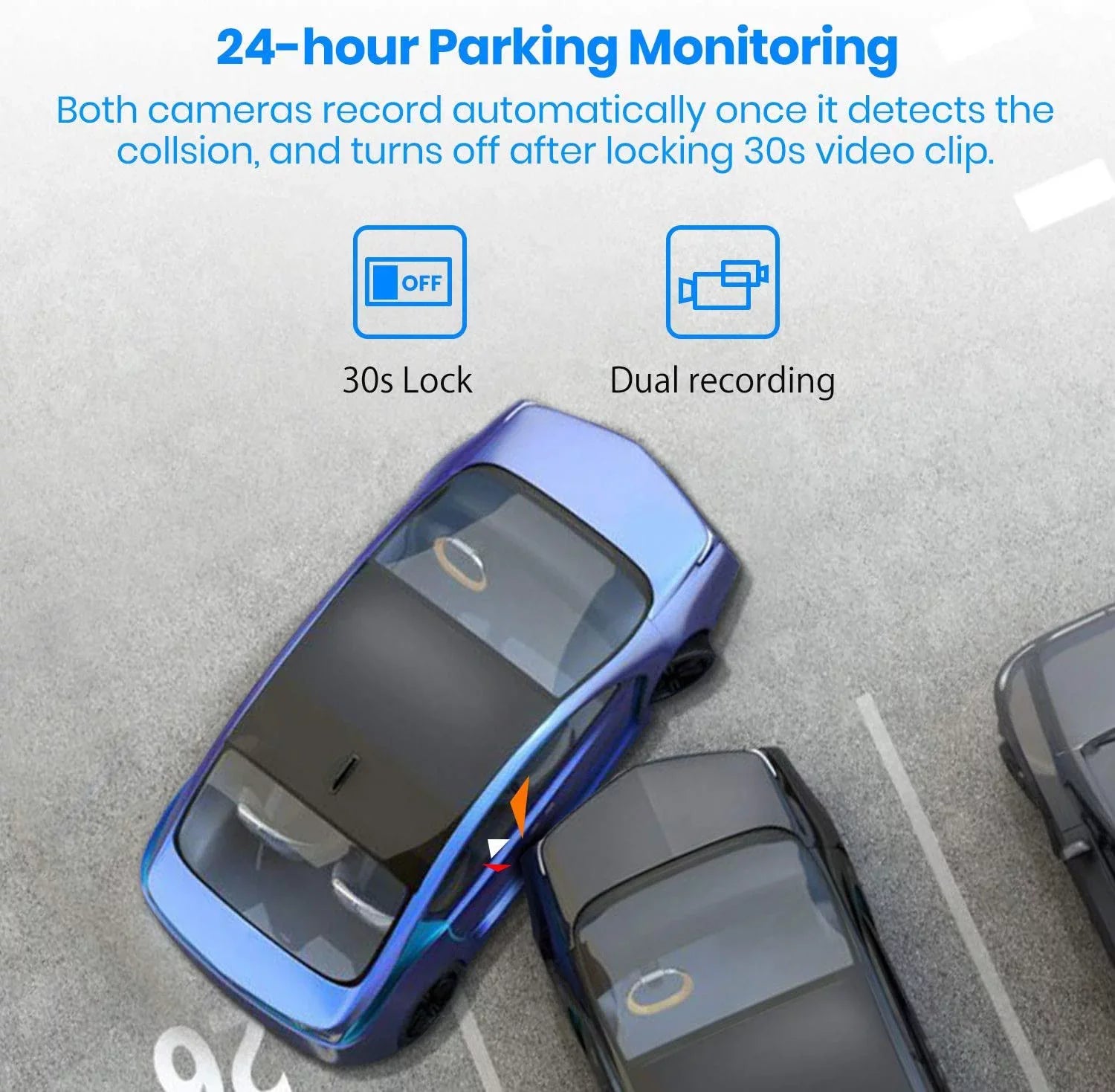 Auto-Vox 9.35inch Smart Mirror Dual Dash Cam Rear View Reverse Backup Camera Full HD Touch Screen Driving Recorder