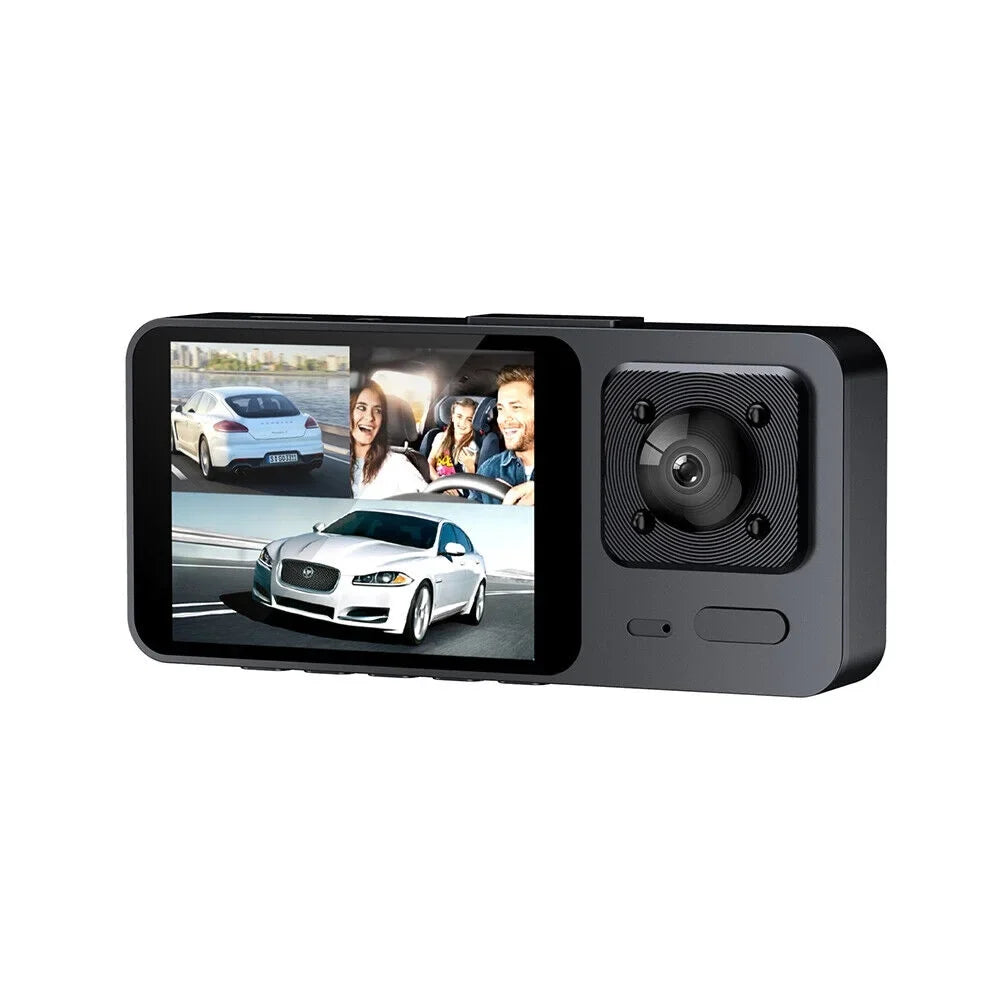 Onemayship 1080P 3 Lens Car DVR Dash Cam Front Rear Inside Camera Video Recorder G-Sensor