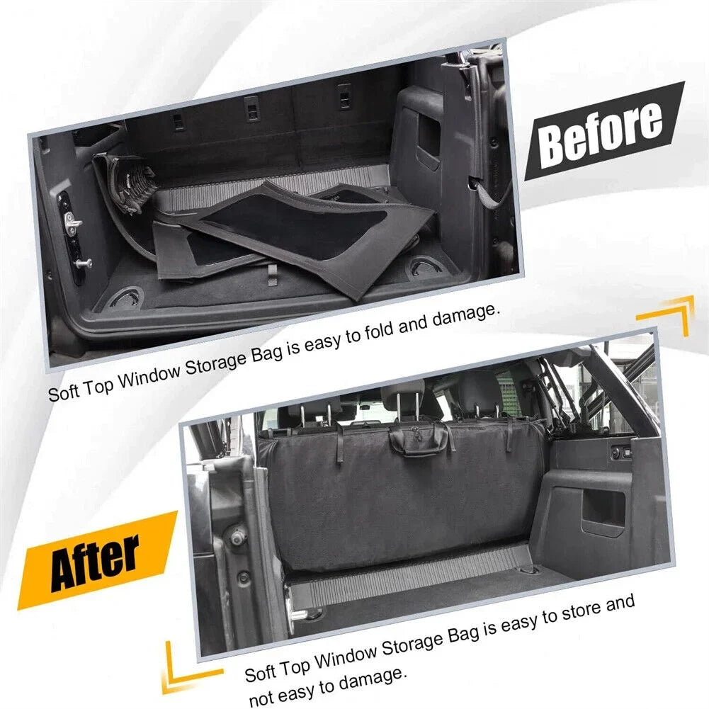 For Ford Bronco Accessories 4Door Soft Top Window Storage Bag Panel Organizer